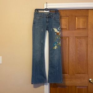 Allen B. By Allen Schwartz embroidered flare jean.